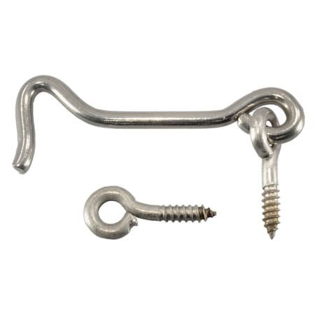 Midwest Fastener 5/32" x 9/64" x 2-1/2" 18-8 Stainless Steel Gate Hooks & Eyes 6PK 32644